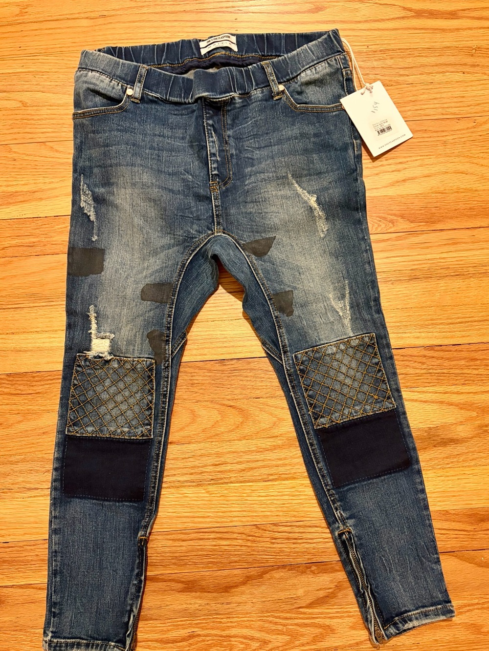 One Teaspoon Bleu Milke Killers Patchwork Moto Jeans NWT Medium